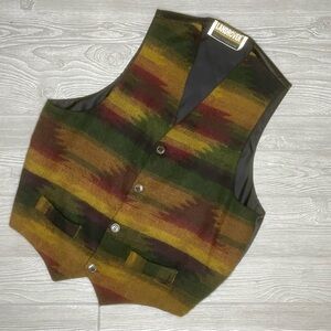 Rare vintage LandRover western vest sleeveless shirt button front all terrain XL